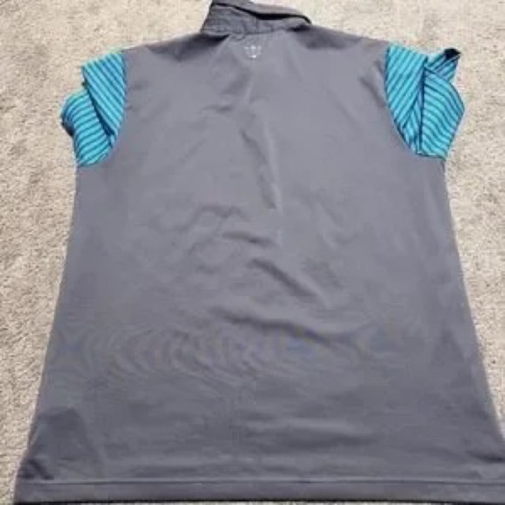 Men's Striped Blue & Gray Polo Shirt - Picture 7 of 8